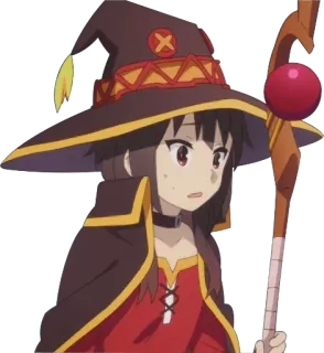 😰 Megumin Konosuba Anime, Fille, Magie, Magicien, Mignon, Personnage whatsapp sticker