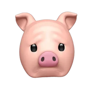 🐷 свинья, эмодзи, животное, лицо, грустный, млекопитающее telegram sticker