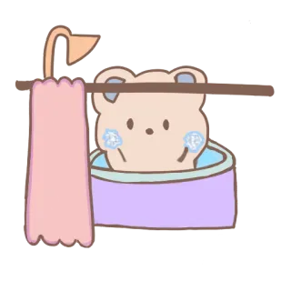 🛁 bear, bath, cute, animal, cartoon, adorable telegram sticker