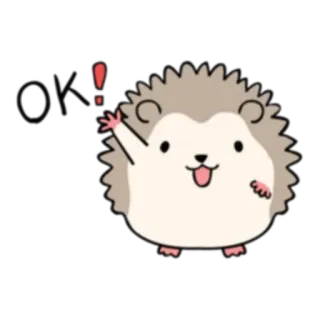 👌 erizo, mono, animal, pegatina, dibujos animados telegram sticker