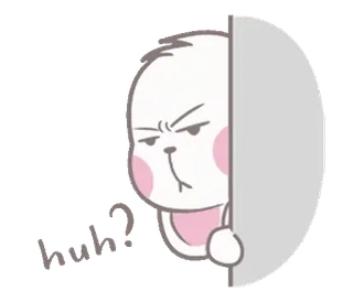 🤨 Huh? kelinci, kesal, pertanyaan, imut, kartun, hah?, stiker whatsapp sticker