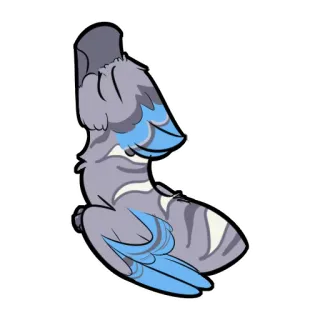 😑 pássaro, desenho animado, animal, pena, fofo, azul, cinza telegram sticker