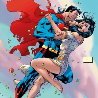 💎 Superman Superheld, DC Comics, Comic, Fliegen, Paar telegram sticker