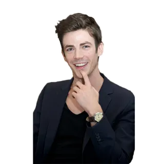 😘 homem, sorrindo, retrato, blazer, relógio de pulso, pessoa telegram sticker
