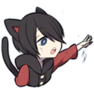 😦 кот, уши, аниме, манга, каваий, милый, персонаж, нэко whatsapp sticker
