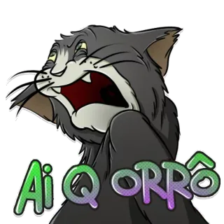 😨 Ai Q ORRÔ gato, meme, expresión, divertido, meme de internet, gato gris, gritando telegram sticker