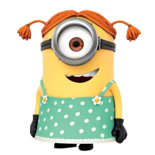 💋 minion, girl, dress, cute, cartoon telegram sticker
