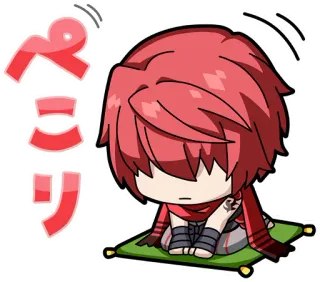 🙏 ペコリ Anime, Karakter, Teks Jepang, Chibi, Kawaii telegram sticker