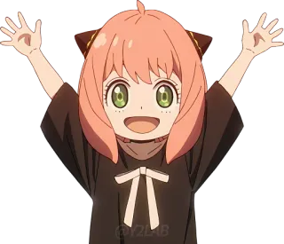 🤗 Anya Forger Spy x Family @y2lab Anime, Spy x Family, Anya Forger, Personnage, Fan art whatsapp sticker