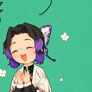 🥺 Shinobu Kocho Demon Slayer anime, demon slayer, shinobu kocho, chibi, cute, butterfly telegram sticker