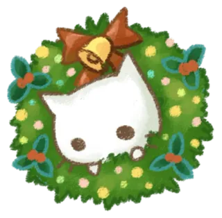 🎄 kucing, karangan bunga, natal, liburan, musim dingin, lonceng, pita, meriah telegram sticker