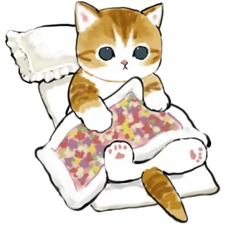 🥱 Katze, Kätzchen, süß, Tier, Haustier, Schlaf, Bett, Kissen whatsapp sticker