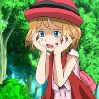 😞 Serena Pokemon серена, покемон, аниме, мультфильм, девушка, грустная whatsapp sticker