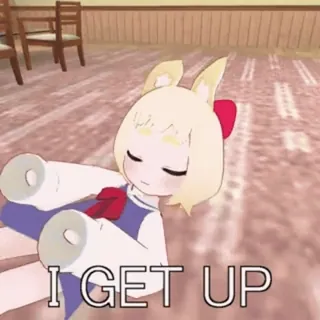 😃 I GET UP süß, tier, cartoon, kawaii whatsapp sticker