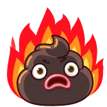 😡 อึ, ไฟ, โกรธ, อีโมจิ, การ์ตูน telegram sticker