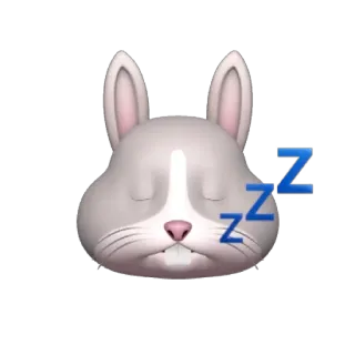 🐰 ZZZ กระต่าย, กระต่าย, นอนหลับ, เหนื่อย, การ์ตูน, zzz whatsapp sticker