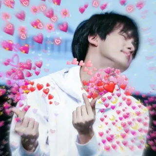 🐹 kpop, herz, liebe, fingerherz, süß, fan art telegram sticker