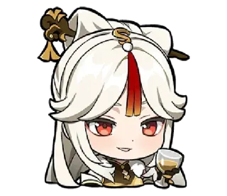 🍷 Ningguang Genshin Impact video game, character, anime, genshin impact, drinking telegram sticker