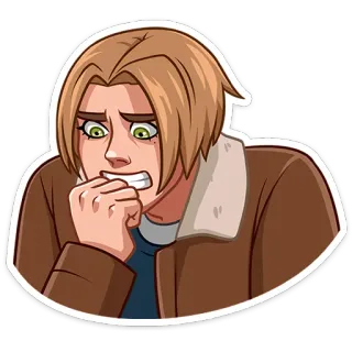 😬 Cartoon, Anime, Besorgt, Ängstlich, Nervös, Angst, Ausdruck, Sticker whatsapp sticker