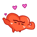 💪 coração, fofo, músculo, amor, desenho animado, kawaii telegram sticker