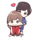 😊 อนิเมะ, คู่รัก, ความรัก, จิบิ, น่ารัก, โรแมนติก, มังงะ telegram sticker