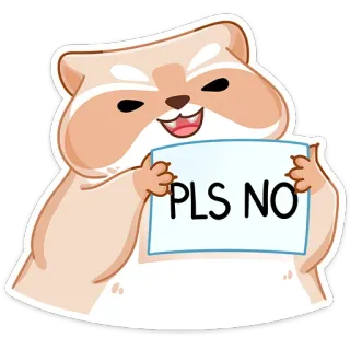 🥺 PLS NO แฮมสเตอร์, ไม่, น่ารัก, สัตว์, สติกเกอร์ whatsapp sticker