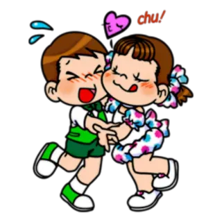 💗 chu! Мультфильм, Любовь, Милый, Каваий, Поцелуй, Нежность whatsapp sticker