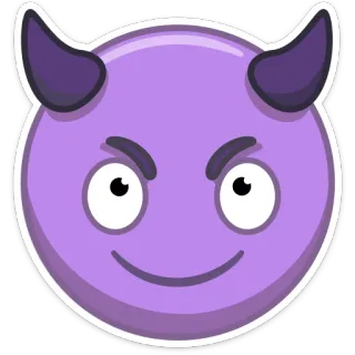 😈 Emoji, Duivel, Hoorns, Paars, Sticker telegram sticker