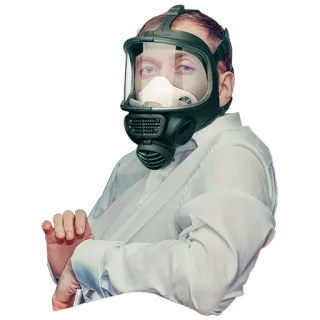 👨‍🚀 máscara de gás, equipamento de proteção, segurança, pandemia telegram sticker
