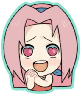 😍 Sakura Haruno Naruto Аниме, Мультфильм, Любовь, Сакура Харуно, Наруто, Фанарт telegram sticker