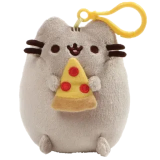 🍕 Pusheen gatto, pizza, cartoni animati, Pusheen, cibo, carino, peluche telegram sticker