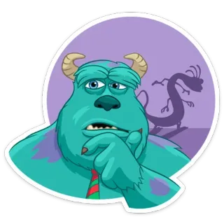 🤔 Sully Monsters, Inc. sully, monstros sa, disney, pixar, monstro, desenho animado telegram sticker