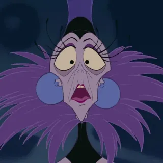 🍂 Yzma The Emperor's New Groove Yzma, El emperador y sus locuras, Disney, villana, dibujos animados, morado telegram sticker