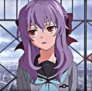 🦠 Anime, Mädchen, lila Haare, Charakter, Illustration telegram sticker
