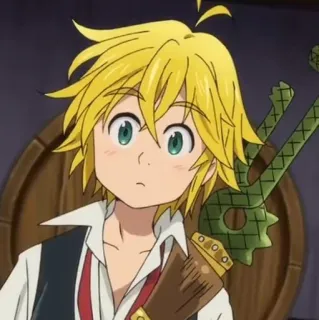 🥟 Meliodas Seven Deadly Sins アニメ, メリオダス, 七つの大罪, 金髪, 剣 whatsapp sticker