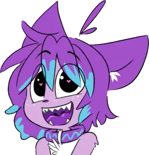 😈 การ์ตูน, สีม่วง, น่ารัก, ภาพประกอบ, สัตว์, ตัวละคร telegram sticker