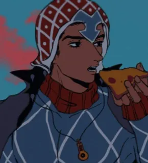 😶 Guido Mista JoJo's Bizarre Adventure Anime, Manga, JoJo's Bizarre Adventure, Guido Mista, Pizza telegram sticker
