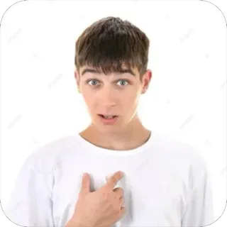 🫵 man, surprise, confused, pointing, questioning, reaction telegram sticker