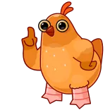 ☝️ frango, dedo do meio, pássaro, desenho animado, ofensivo telegram sticker