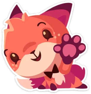 😀 volpe, carino, animale, adesivo, cartone animato telegram sticker