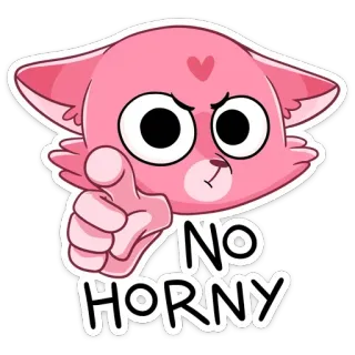 😡 NO HORNY 고양이, 꼴림 금지, 밈, 유머, 인터넷 은어, 스티커 telegram sticker