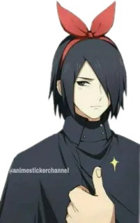 😁 @animestickerchannel anime, sticker, cartoon, character, fanart, thumb up telegram sticker