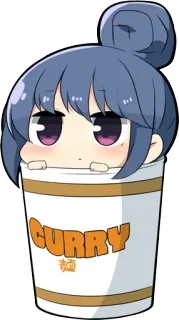 😶 CURRY anime, ramen, curry, food, cute, chibi, girl telegram sticker