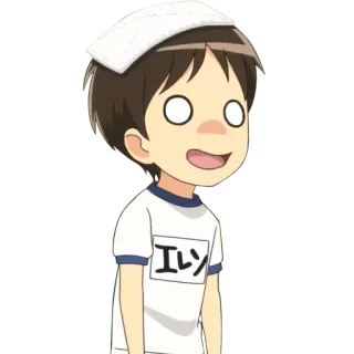 😲 Eren Yeager Attack on Titan エレン Eren Yeager, Attack on Titan, anime, cartoon, boy, sticker telegram sticker