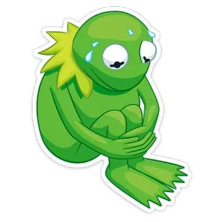 😅 Kermit the Frog Kermit, frog, sad, worried, anxious, muppet, cartoon, sticker whatsapp sticker