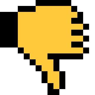👎 jempol ke bawah, pixel, tidak suka, gestur tangan telegram sticker