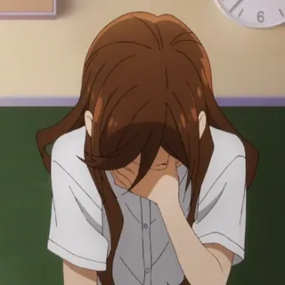 ✏️ anime, triste, garota, chorando telegram sticker