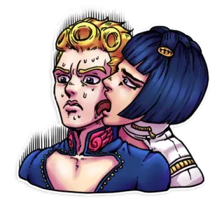 🤥 Giorno Giovanna JoJo's Bizarre Adventure อนิเมะ, มังงะ, โจโจ้, การผจญภัยสุดพิสดาร, โจรูโน่ โจบาน่า, บรูโน่ บูจาราตี้ telegram sticker