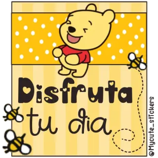 🍯 Winnie the Pooh Disfruta tu dia Винни Пух, Хорошего дня, Наслаждайся днем, Пчёлы, Мультфильм, Милый telegram sticker