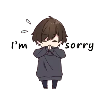 🙏 I'm sorry Anime, Scusa, Mi dispiace, Chibi, Carino(a) telegram sticker